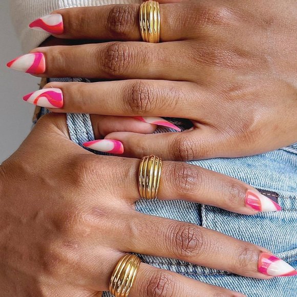 Chunky 18K Gold Statement Ring - Picture 1 of 14